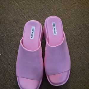 Steve Madden Light Pink Platform Slides